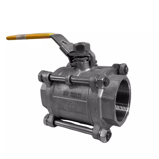 Válvula Esfera Tripartida Inox 304 Rosca Fêmea 3/4 Pol Npt