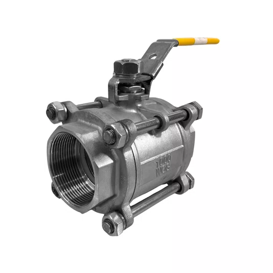 Válvula Esfera Tripartida Inox 304 Rosca Fêmea 3/4 Pol Npt