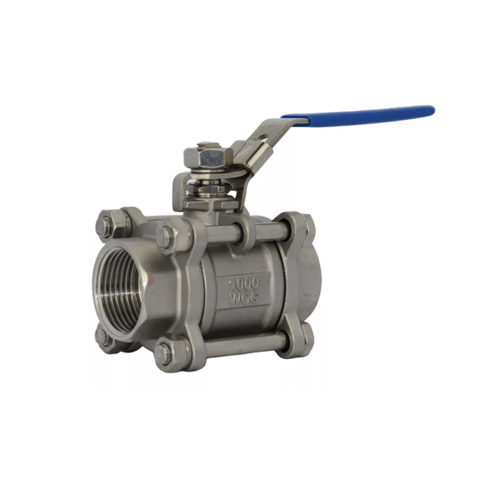 Válvula Esfera Tripartida Inox 304 Rosca Femea 1.1/2 Pol Npt