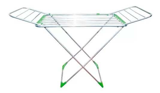 Varal de Chão Aluminio com Abas Dobrável Retrátil Grande