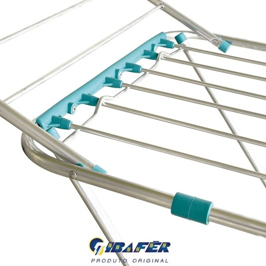 Varal de Chão Aluminio com Abas Dobrável Retrátil Grande