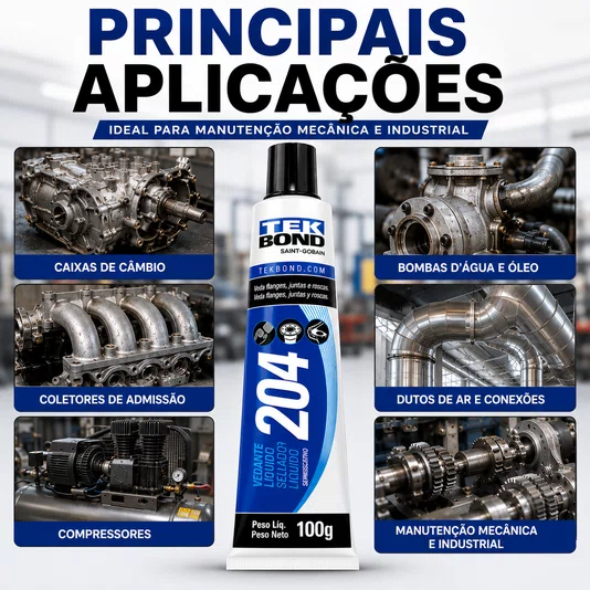 Vedante Liquido Tekbond 204 para Flanges Juntas Roscas 100g