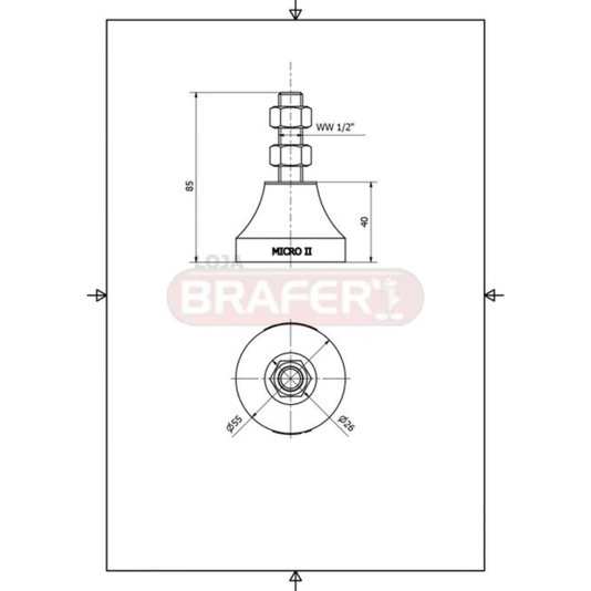 Vibra Stop Amortecedor Micro II 1/2 X 55MM 50-200 KG 2 Und
