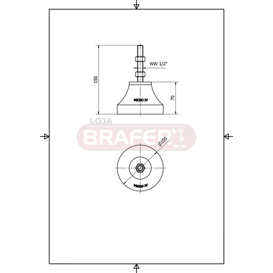 Vibra Stop Amortecedor Micro Iv 1/2 X 100mm 300-1200 Kg