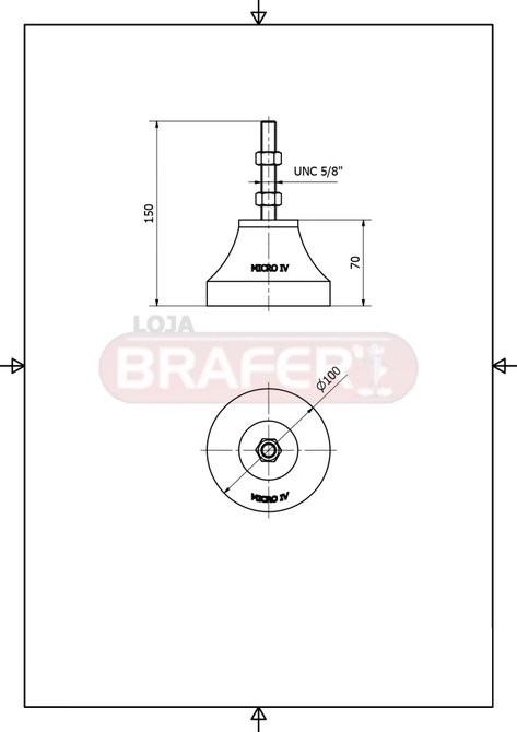 Vibra Stop Amortecedor Micro Iv 5/8 X 100mm 300-1200 Kg