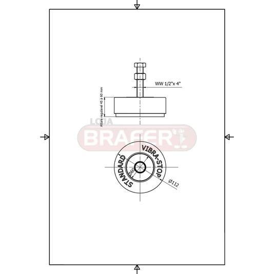 Vibra Stop Amortecedor Standard 1/2 X 115mm 1500-6000 Kg