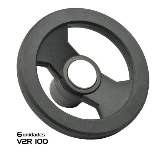 Volante 100mm 2 Raios Cubo em Ferro Fundido V2R 100 6 Und