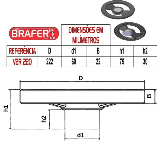 Volante 220mm 2 Raios Cubo Zamak V2r 220