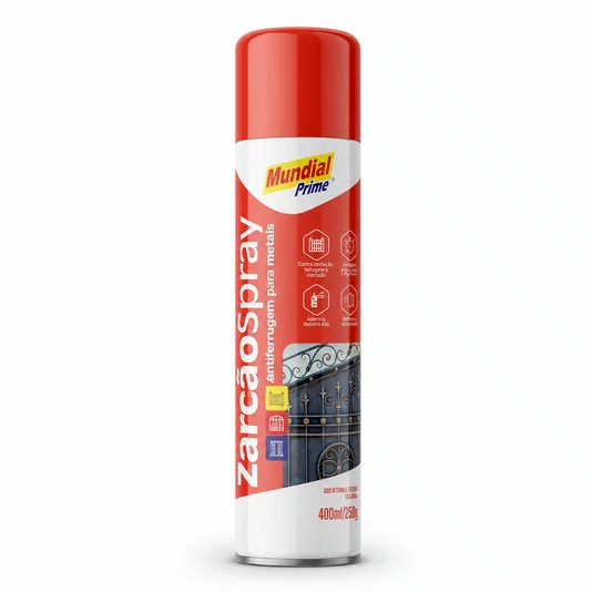 Zarcão Spray Fundo Antiferrugem para Metais 400ml Pré Pintura