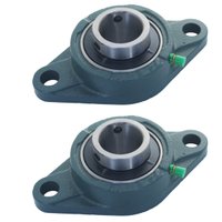 2 Mancal Oval Flange + Rolamento Ucfl205-14 p/ Eixo 7/8