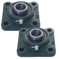 2 Mancal Quadrado Flange + Rolamento Ucf211 Eixo 55mm