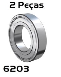 2 Rolamento 6203 Z 17x40x12 Radial Ntn