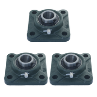 3 Mancal Quadrado Flange com Rolamento Ucf203 Eixo 17mm