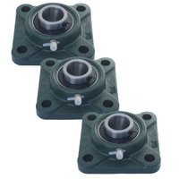 3 Mancal Quadrado + Rolamento Ucf204 Ucf 204 Eixo 20mm