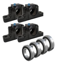 4 Mancal Bipartido SNH507 + 4 Rolamento 6306 Eixo 30mm