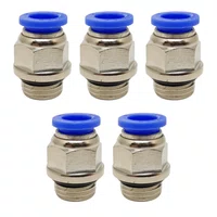 5 Conector Reto Rosca Macho Bsp 1/2 Tubo 6mm Conexão Rápida