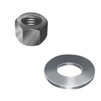 50 Porca Inox Sextavada M8 e 50 Arruela Inox 5/16 Lisa 100Un