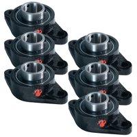 6 Mancal Flange + Rolamento Ucfl205 Ucfl 205 Eixo 25mm