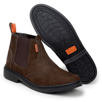 Botina de Couro Nobuck Vaquejada Café N.44 Elástico Prowork