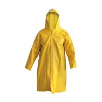 Capa de Chuva Amarela com Forração Capuz e Botão Tamanho Gg