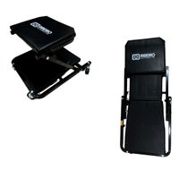 Carrinho Esteira Banqueta para Mecânicos 2 em 1 Preto