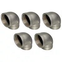 Cotovelo 90 Inox Rosca Femea 3/4 Polegada Conexão BSP 5 UND