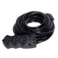 Extensão Elétrica 15 Metros Barra 3 Saidas Cabo Pp Preto