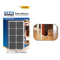 Feltro Adesivo Quadrado Tnt 22mm Preto Cartela com 16 Peças