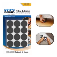 Feltro Adesivo Redondo Tnt 20mm Preto Cartela com 24 Peças