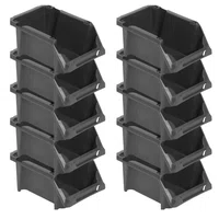 Gaveta Plástica Preto Porta Componentes Nº 3 Empilhável 10UN