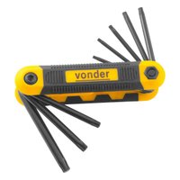Jogo Chave Torx Hexalobular Canivete 8 Pçs T9 a T40 Vonder