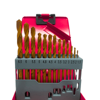 Jogo de Brocas Aço Rápido Titânio 1,5 a 6,5mm com 13 Peças