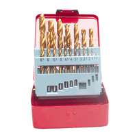 Jogo de Brocas Aço Rápido Titânio 1 a 10mm com 19 Peças Vip