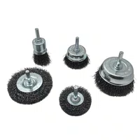 Jogo de Escova de Aço Copo e Circular e Pincel com Haste 1/4