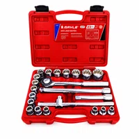 Jogo de Soquetes Estriado 23 Peças 8 a 32mm Encaixe 1/2 Mayle