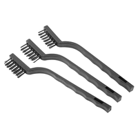 Jogo Escovas de Nylon Manual Mini 3 Peças Cabo Plástico