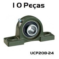 Kit 10 Mancal com Rolamento UCP208-24 - 1.1/2" 38,10mm Dmr