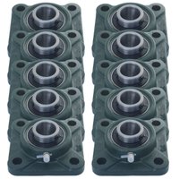 Kit 10 Mancal Quadrado Flange + Rolamento Ucf 206 Eixo 30mm