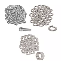 Kit 100 Parafuso Inox Allen Cilindr M6X30 c/ Porca e Arruela