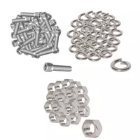 Kit 130 Parafuso Inox Allen Cilindr M6X30 c/ Porca e Arruela