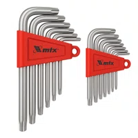 Kit 18 Peças Jogo de Chaves Torx L Curta e Longa MTX T10-T50
