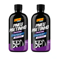Kit 2 Pneu Pretinho 500ml Brilho Intenso Proteção Duradoura