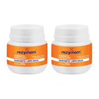 Kit 2 Sabonete Esfoliante Limpa Mãos Laranja 250gr Rezymom