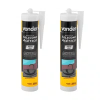 Kit 2 Silicone Preto Acetico 256g Vonder