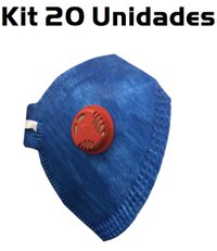 Kit 20 Máscara Respirador Pro Face PFF1 Com Válvula Kala