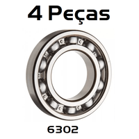 Kit 4 Rolamento 6302 15x42X13 Radial - Nsk