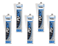 Kit 5 Adesivo Selante Silicone PU40 Cinza 420g 310ml Tekbond
