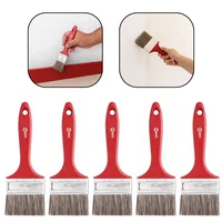 Kit 5 Trincha Pincel Gris 3 Polegadas Cabo Plástico