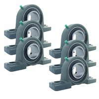 Kit 6 Mancal Pedestal + Rolamento Ucp205 Ucp 205 Eixo 25mm