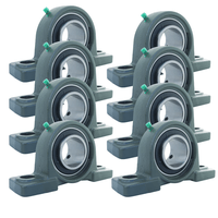 Kit 8 Mancal Pedestal + Rolamento Ucp204 Ucp 204 Eixo 20mm